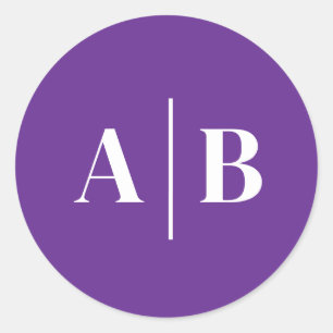 Sticker Rond Monogramme de mariage couleur de fond modifiable