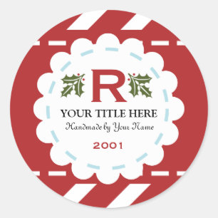 Sticker Rond Monogramme de Noël
