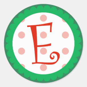 Sticker Rond Monogramme d'E (Noël lunatique)