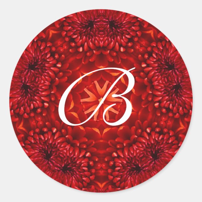 STICKER ROND MONOGRAMME DE RED DAHLIA (Devant)