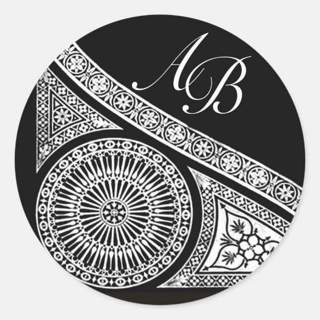 STICKER ROND MONOGRAMME DE RENAISSANCE (Devant)