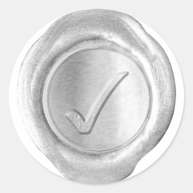 Sticker Rond Monogramme de sceau de cire - Argent - Marque de c (Devant)