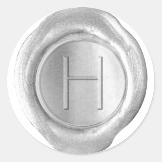 Sticker Rond Monogramme de sceau de cire - Argent - ModernSlim