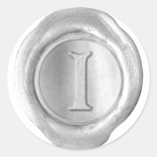 Sticker Rond Monogramme de sceau de cire - Argent - Victorien I