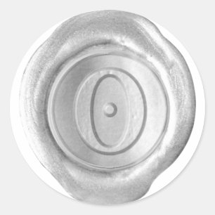Sticker Rond Monogramme de sceau de cire - Argent - Victorien O