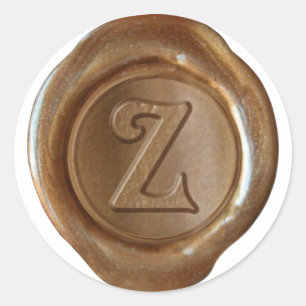 Sticker Rond Monogramme de sceau de cire - Cuivre - Z victorien