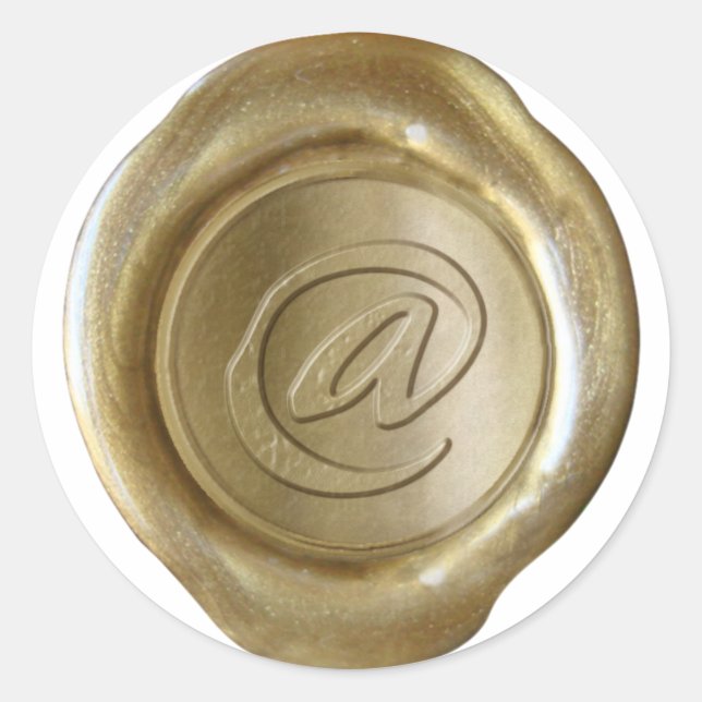 Sticker Rond Monogramme de sceau de cire - Or - Artiste @ - (Devant)