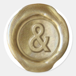 Sticker Rond Monogramme de sceau de cire - Or - Bold & -