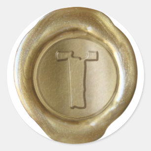 Sticker Rond Monogramme de sceau de cire - Or - Boulure T -