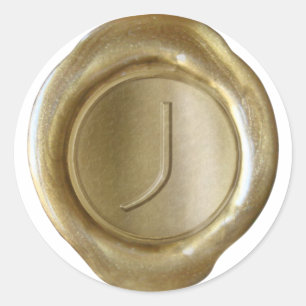 Sticker Rond Monogramme de sceau de cire - Or - ModernSlim J -