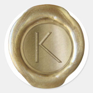 Sticker Rond Monogramme de sceau de cire - Or - ModernSlim K -