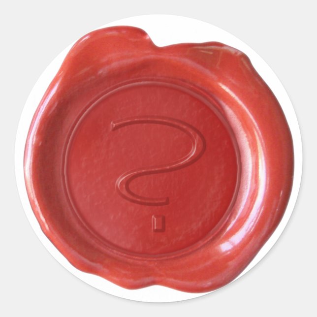 Sticker Rond Monogramme de sceau de cire - Rouge - ModernSlim ? (Devant)