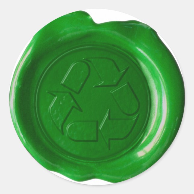 Sticker Rond Monogramme de sceau de cire - Vert foncé - Symbole (Devant)