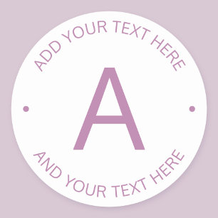 Sticker Rond Monogramme de style de logo moderne Violet clair