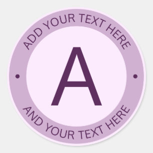 Sticker Rond Monogramme de style logo moderne   Violet