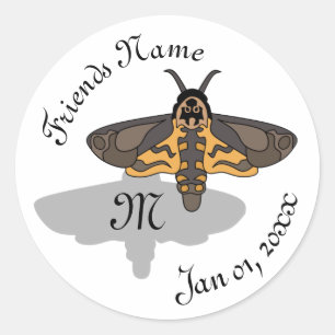 Sticker Rond Monogramme de tête de faucon de la mort