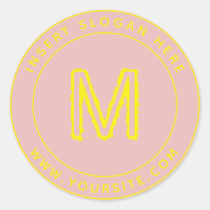 Sticker Rond Monogramme d'entreprise personnalisé rond