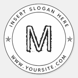 Sticker Rond Monogramme d'entreprise personnalisé rond