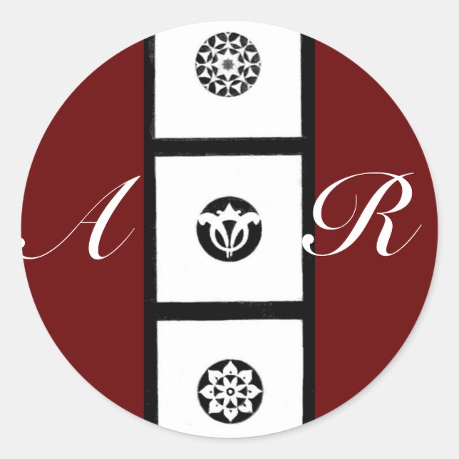 STICKER ROND MONOGRAMME D'HARMONIE DE LA RENAISSANCE FLORENTINE (Devant)