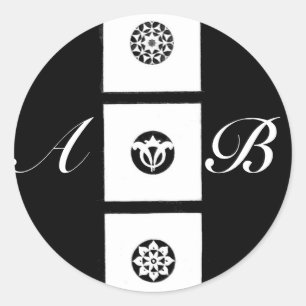 STICKER ROND MONOGRAMME D'HARMONIE DE LA RENAISSANCE FLORENTINE