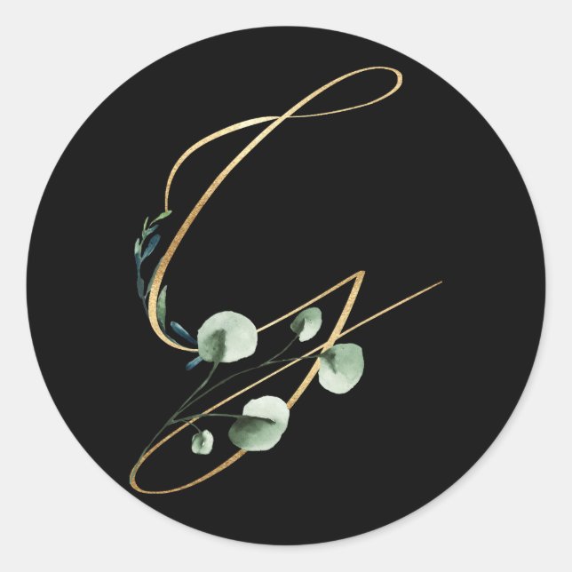 Sticker Rond monogramme d'hiver lettre xmas (Devant)