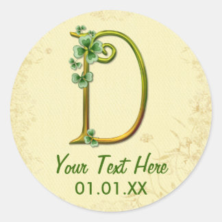 Sticker Rond Monogramme d'or irlandais