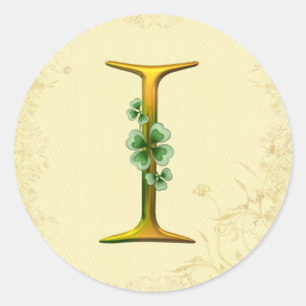 Sticker Rond Monogramme d'or irlandais I