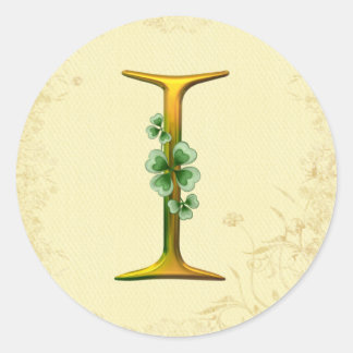 Sticker Rond Monogramme d'or irlandais I