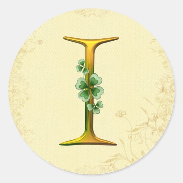 Sticker Rond Monogramme d'or irlandais I (Devant)