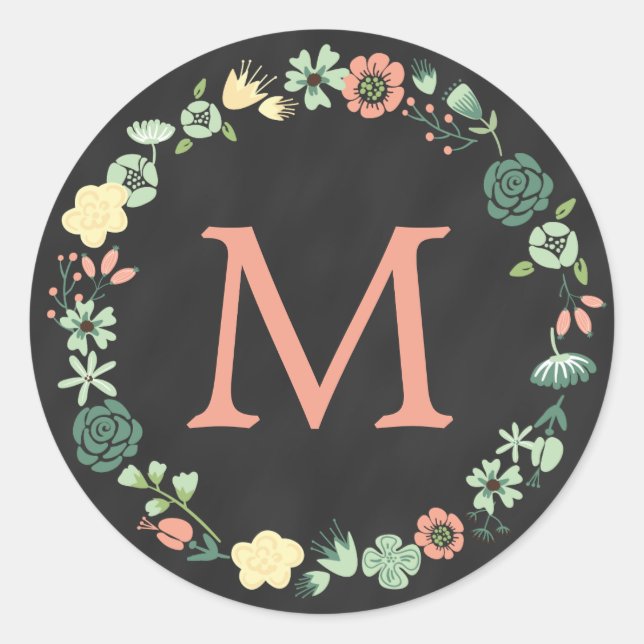 STICKER ROND MONOGRAMME DU CLASSEMENT FLORAL (Devant)
