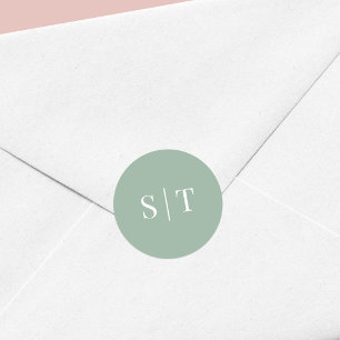 Sticker Rond Monogramme du Mariage de couleur Arrière - plan mo