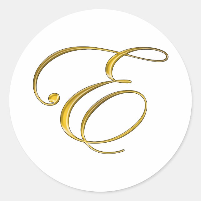 Sticker Rond Monogramme E en or (Devant)
