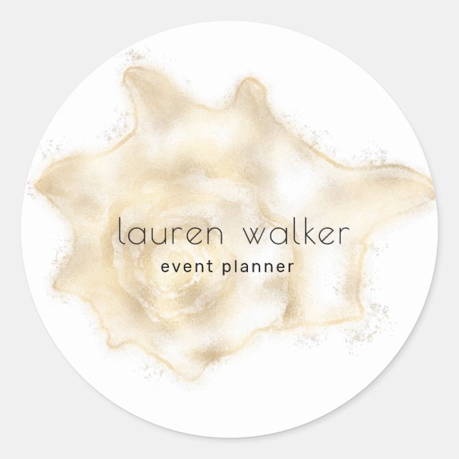 Sticker Rond monogramme élégant de la côte dorée (Devant)