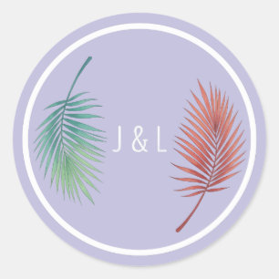 Sticker Rond Monogramme élégant stylisé "J & L" pour mariage cl