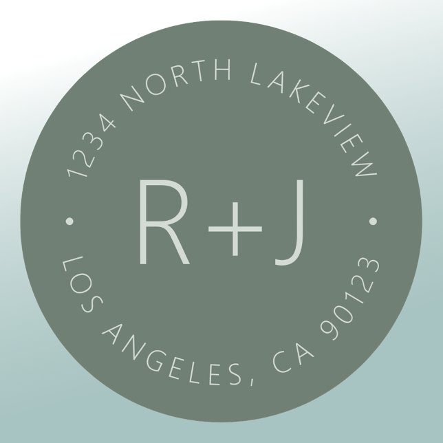 Sticker Rond Monogramme et texte circulaire élégants (Créateur téléchargé)