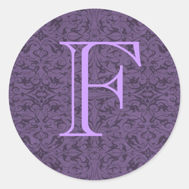 Sticker Rond Monogramme F personnalisable (Devant)