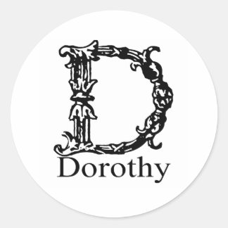 Sticker Rond Monogramme fantaisie : Dorothy
