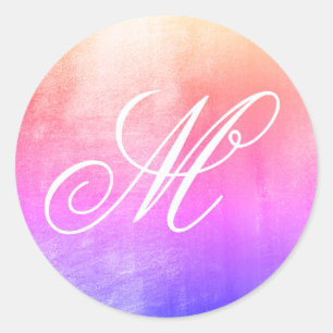 Sticker Rond Monogramme fantaisie Ipanema ombré brillant Faux F