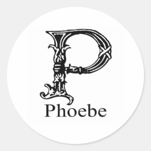 Sticker Rond Monogramme fantaisie : Phoebe