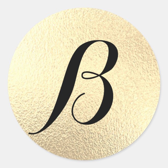 Sticker Rond Monogramme Faux Gold Faux (Devant)