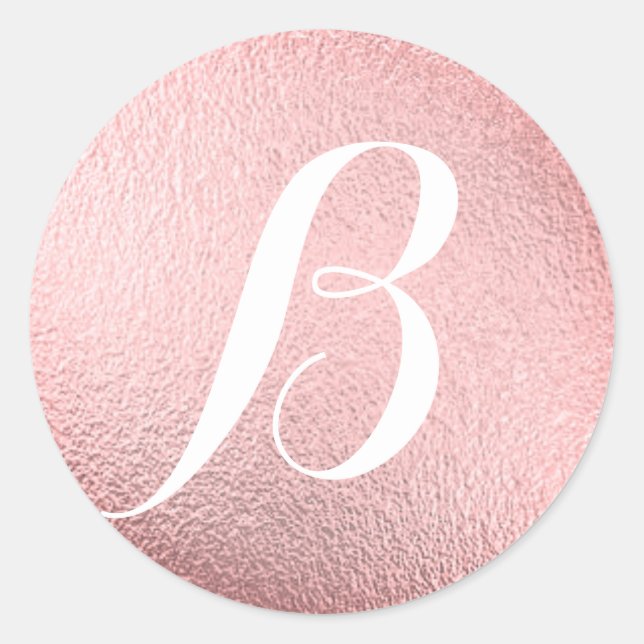 Sticker Rond Monogramme Faux initial Pink Faux (Devant)