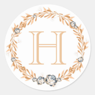 Sticker Rond Monogramme floral