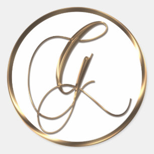 Sticker Rond Monogramme G Faux Bronze