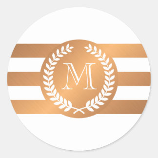 Sticker Rond Monogramme Golden Laurel Wreath