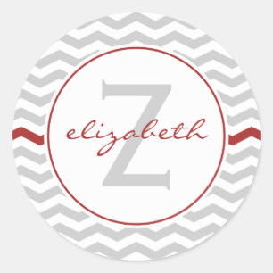 Sticker Rond Monogramme gris de Chevron