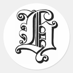 Sticker Rond monogramme H