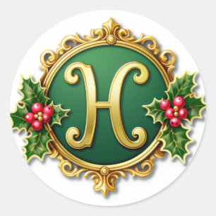 Sticker Rond Monogramme H en pain d'épices