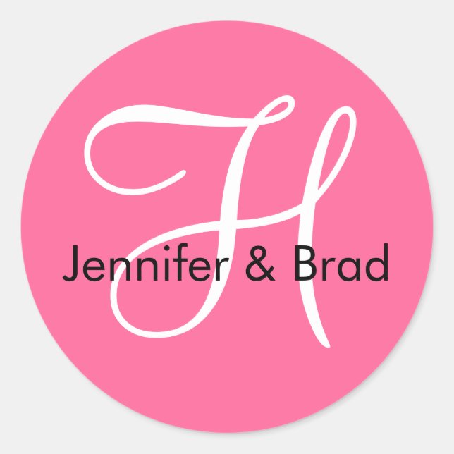 Sticker Rond Monogramme H Mariage Printemps 2010 Sceau rose (Devant)