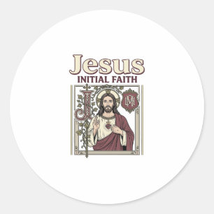Sticker Rond Monogramme initial de Jésus Foi Monogramme initial