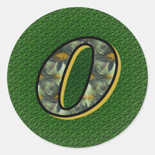 Sticker Rond Monogramme Initiale O Marguerites Art Floral (Devant)